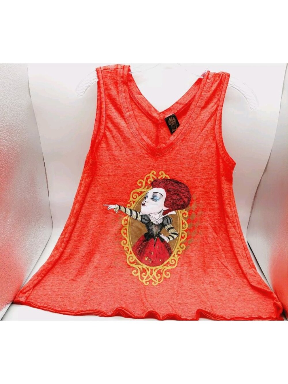 Alice in Wonderland Red Queen Womens Graphic Red Tank Top Size Small